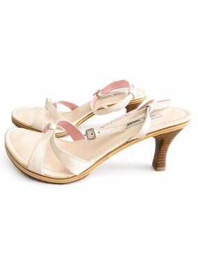 Steve Madden Y2K Phobee Sandals Women’s 9.5 Pink Pearl White Strappy Heel NEW
